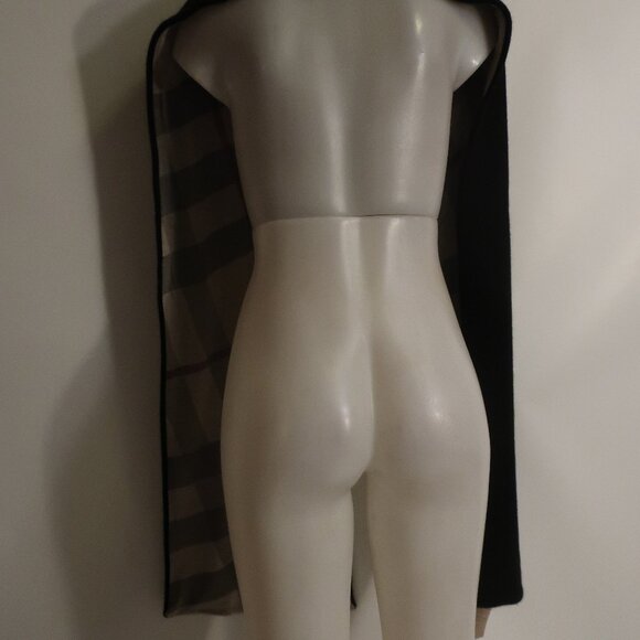Womens Burberry Black Beige Black Red Cashmere Nova Check Print Scarf - Picture 10 of 15